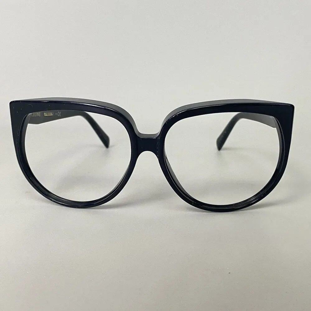 CELINE CL40048I 01W Black Oversized Eyeglasses Frames 62-15 140 Butterfly Italy